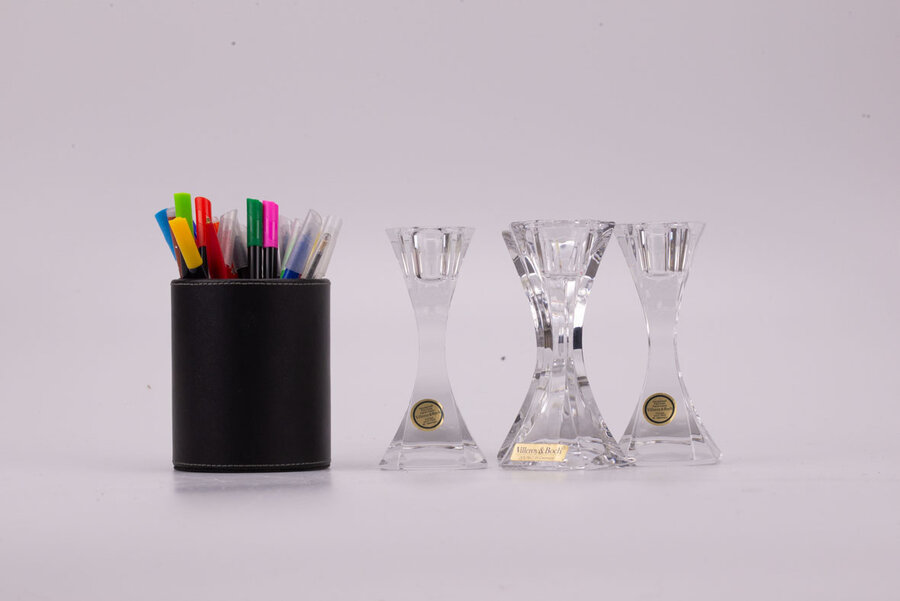  4 bougeoirs en cristal Villeroy & Boch